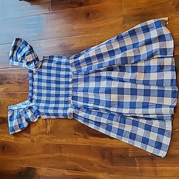 Old Navy Fit & Flare Flutter-Sleeve Gingham Mini Dress small TALL - Picture 4 of 12